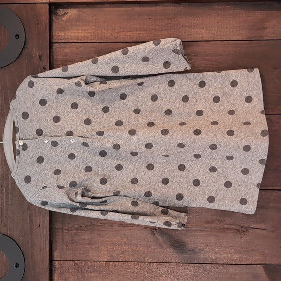 Petit Confection Dress Girls Size 6 100% Cotton Dress Grey with Polka Dots - Picture 2 of 5